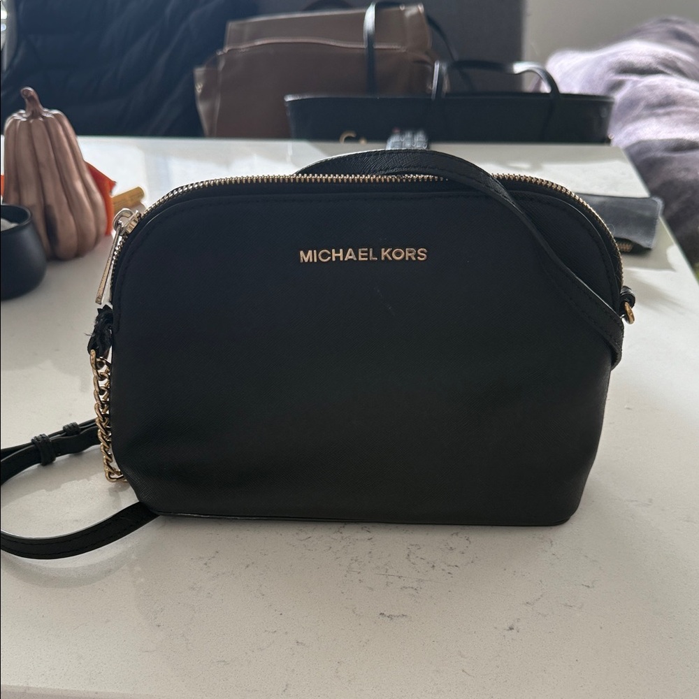 Michael Kors Black and Gold Crossbody Bag